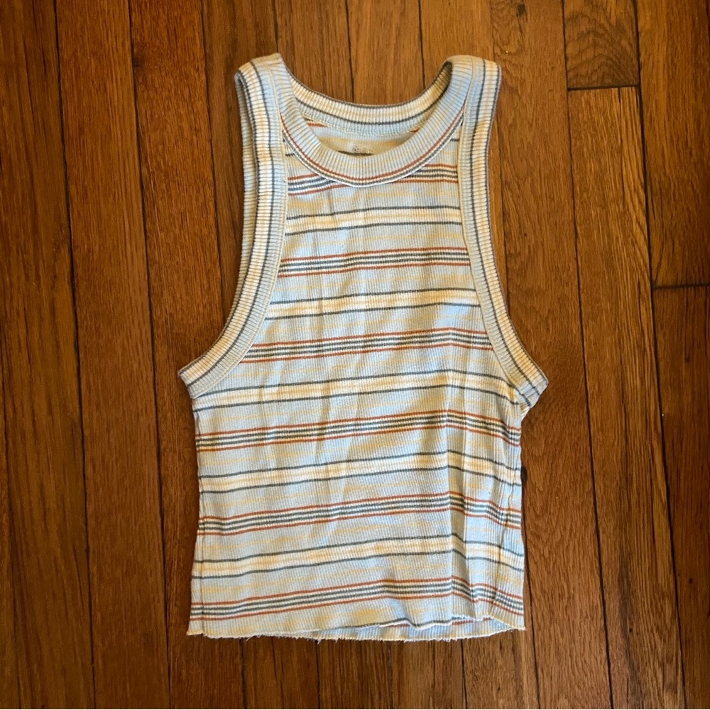Aerie Striped Cropped Tank